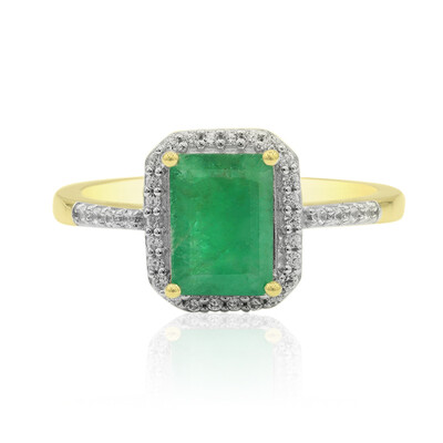 Anillo en oro con Esmeralda de Zambia