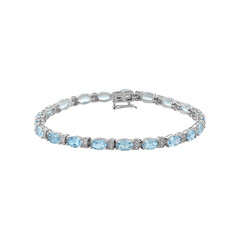 Brazalete en plata con Topacio azul cielo