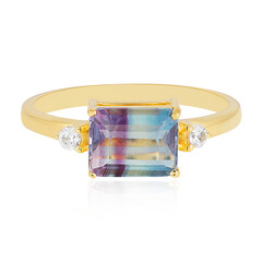 Anillo en plata con Fluorita multicolor
