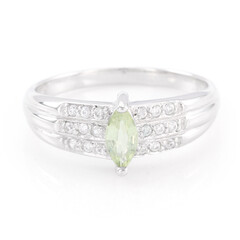 Anillo en plata con Turmalina cuprífera