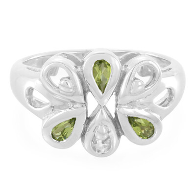 Anillo en plata con Turmalina cuprífera