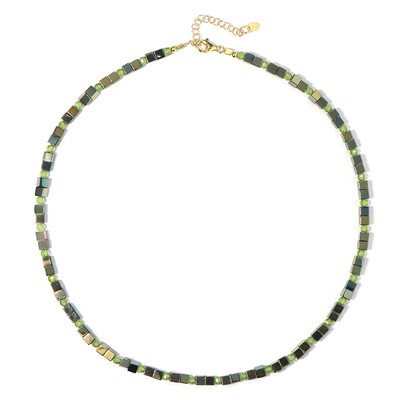 Collar en plata con Hematita verde