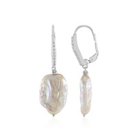 Pendientes en plata con Perla blanca Freshwater
