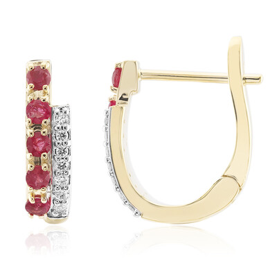 Pendientes en oro con Berilo rojo