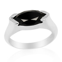 Anillo de hombre en plata con Espinela negra