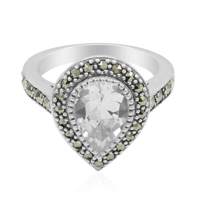 Anillo en plata con Topacio blanco
