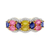 Anillo en plata con Zafiro azul de Madagascar