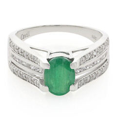 Anillo en plata con Esmeralda de Bahía