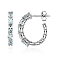 Pendientes en plata con Topacio azul cielo