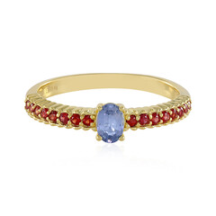 Anillo en plata con Zafiro azul Ceylon(Adela Silber)