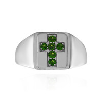 Anillo en plata con Diópsido de Rusia