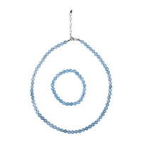 Set en plata con Aguamarina