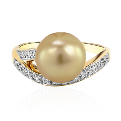 Anillo en oro con Perla dorada del mar del sur (TPC)