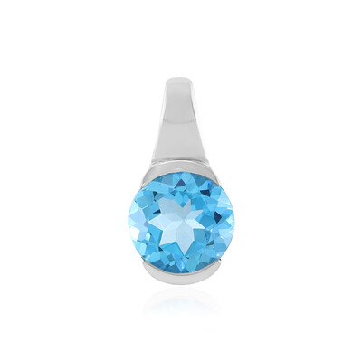 Colgante en plata con Topacio azul suizo