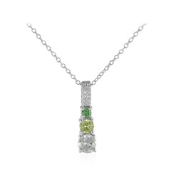 Collar en plata con Amatista verde