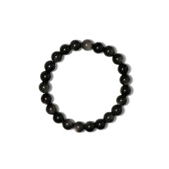 Brazalete con Obsidiana plateada