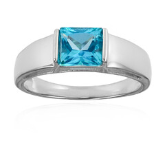 Anillo en plata con Topacio color Paraiba