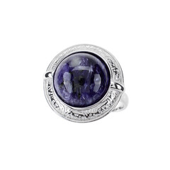 Anillo en plata con Charoita