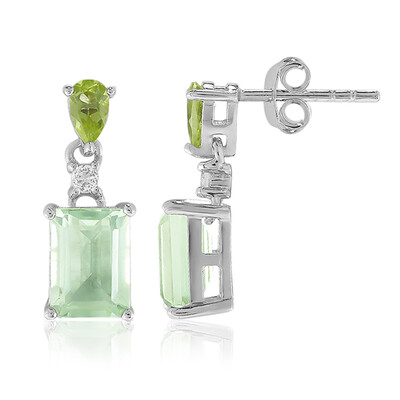 Pendientes en plata con Amatista verde