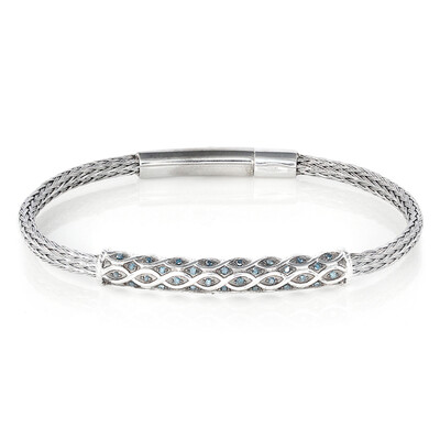 Brazalete en plata con Diamante azul