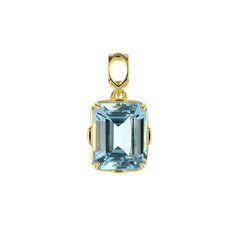 Colgante en oro con Topacio azul cielo
