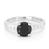 Anillo en plata con Espinela negra