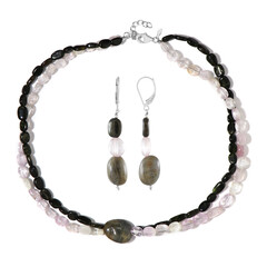 Set en plata con Turmalina negra