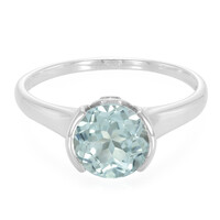 Anillo en plata con Topacio azul cielo