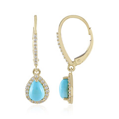 Pendientes en oro con Turquesa bella durmiente (Adela Gold)