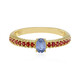Anillo en plata con Zafiro azul Ceylon(Adela Silber)