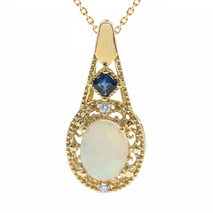 Collar en oro con Ópalo Welo AAA