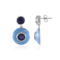 Pendientes en plata con Zafiro azul de Madagascar (Adela Silber)