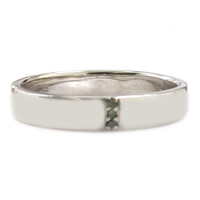 Anillo en plata con Diamante verde