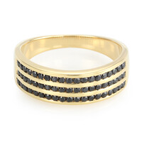 Anillo en plata con Espinela negra