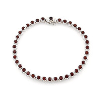 Brazalete en plata con Granate de Mozambique