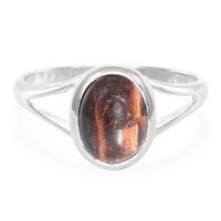 Anillo en plata con Ojo de tigre rojo