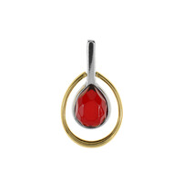 Colgante en plata con Ámbar colombiano rojo