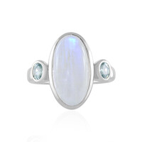 Anillo en plata con Piedra de luna azul (KM by Juwelo)
