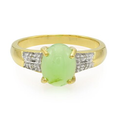 Anillo en plata con Crisoprasa imperial