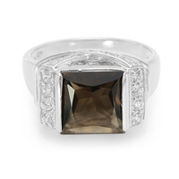 Anillo en plata con Cuarzo ahumado
