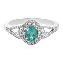 Anillo en plata con Apatita azul