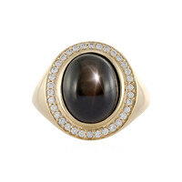 Anillo en oro con Zafiro estrella negra