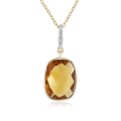 Collar en oro con Citrino Brandy