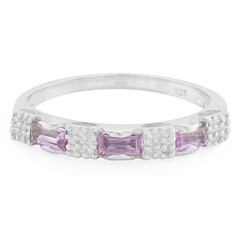 Anillo en plata con Zafiro de Ceilán púrpura no calentado