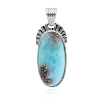 Colgante en plata con Larimar cobre