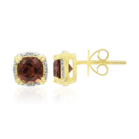 Pendientes en oro con Apatita roja