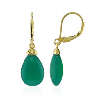 Pendientes en plata con Ágata verde