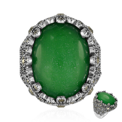 Anillo en plata con Ágata verde (Annette classic)