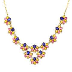 Collar en plata con Zafiro azul de Madagascar