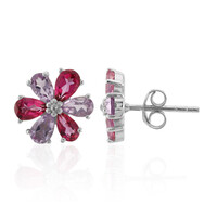 Pendientes en plata con Topacio rosa